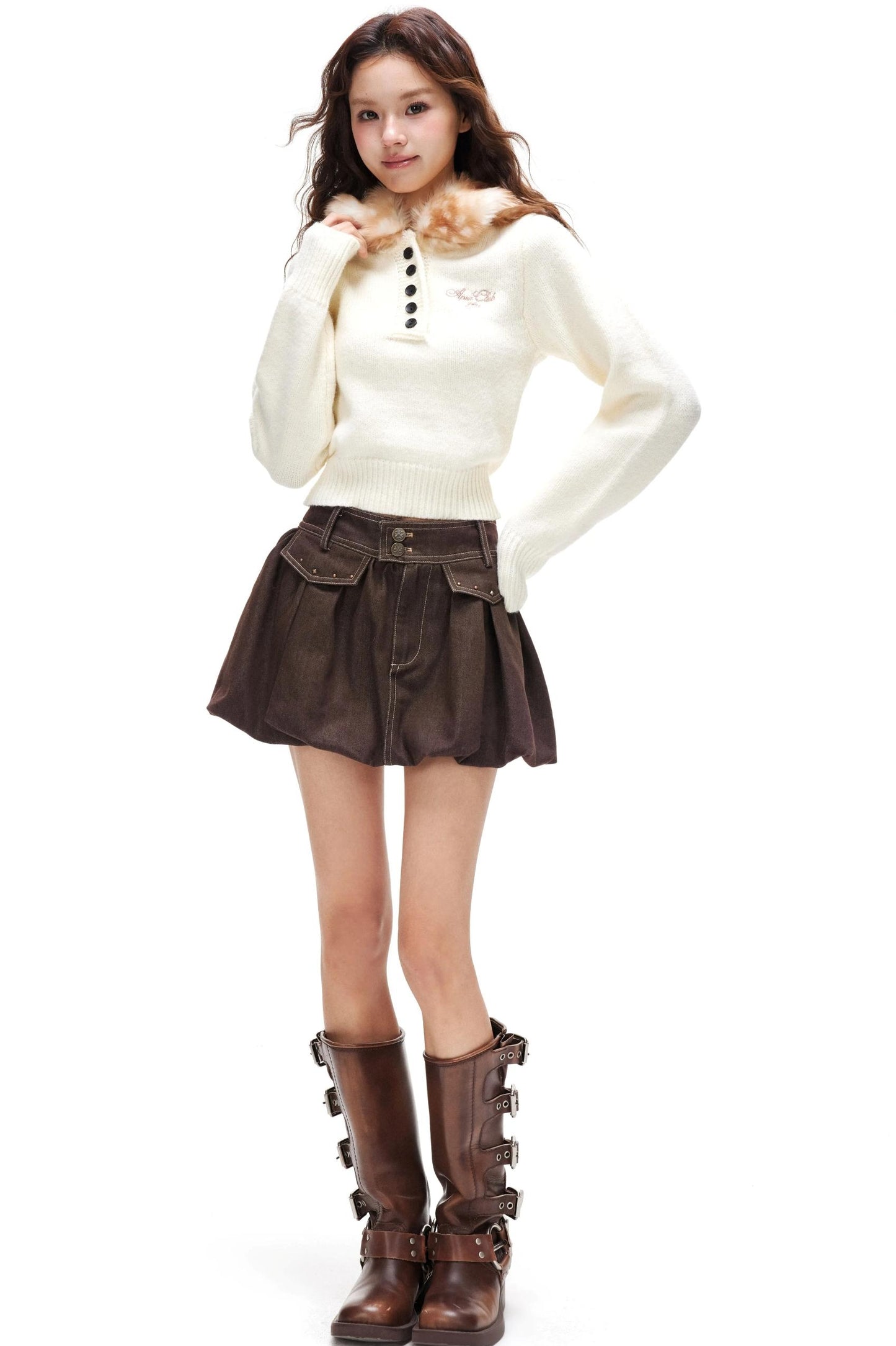 Floral Bud A-Line Skirt