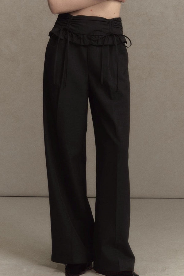 Summer Ruffle Wide Leg Pants