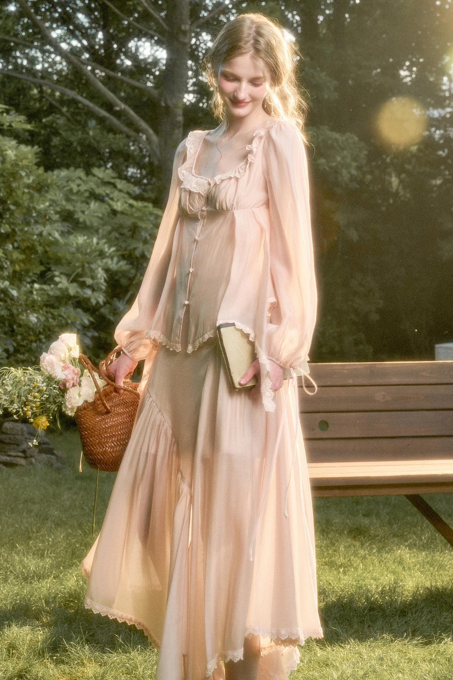 Elegant Vintage Tencel Air Fabric Two-Piece Set-Up