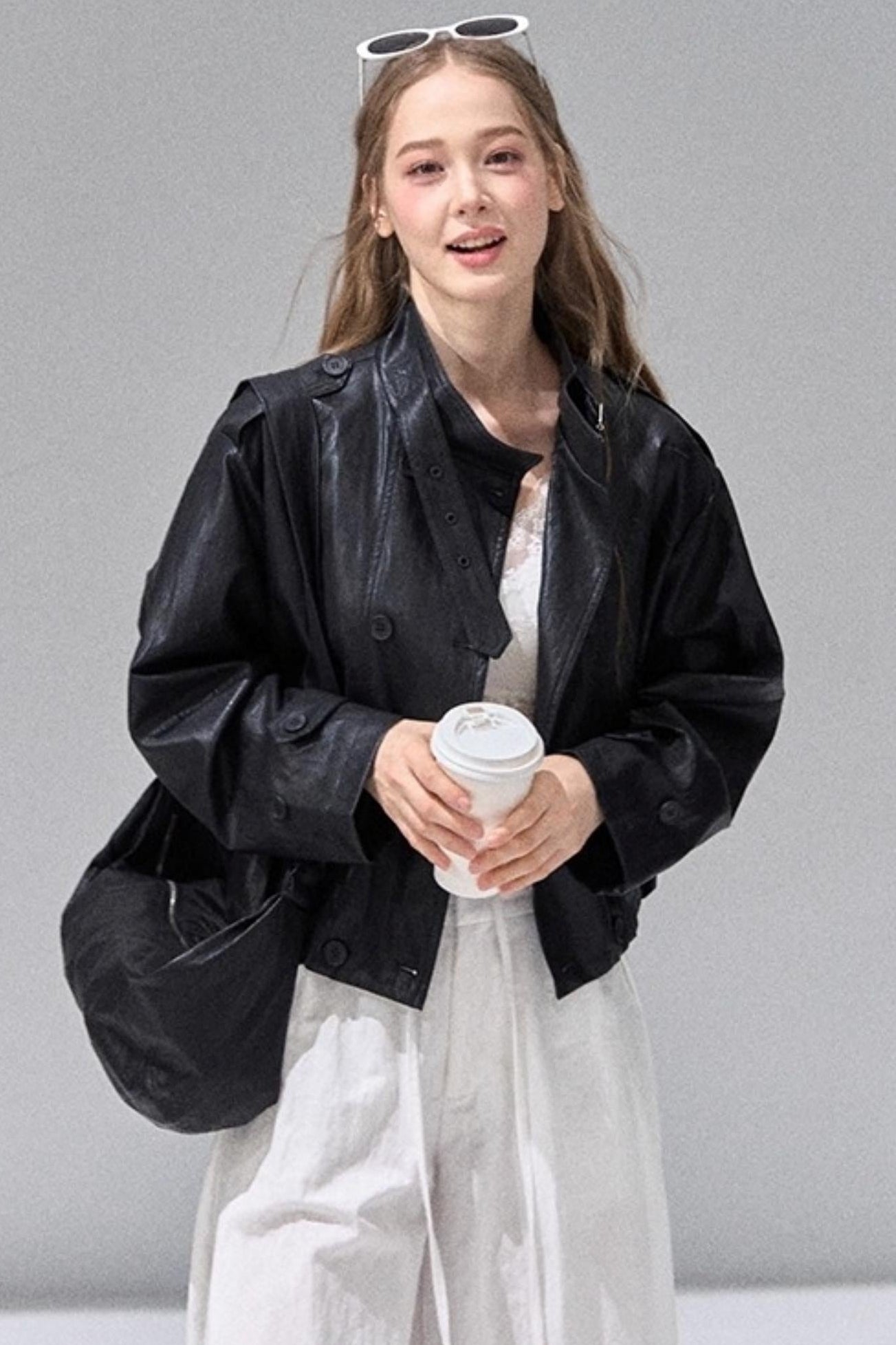 Black Leather Short Jacket