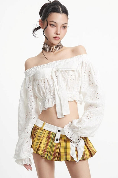 Vintage Puff One-Shoulder Long Sleeve Top