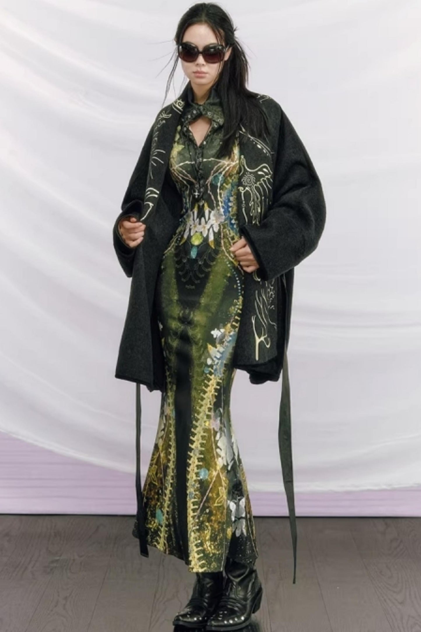 Bone Print Fishtail Dress