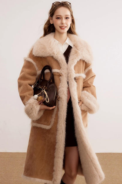 Suede Warm and Thickened Fur Coat
