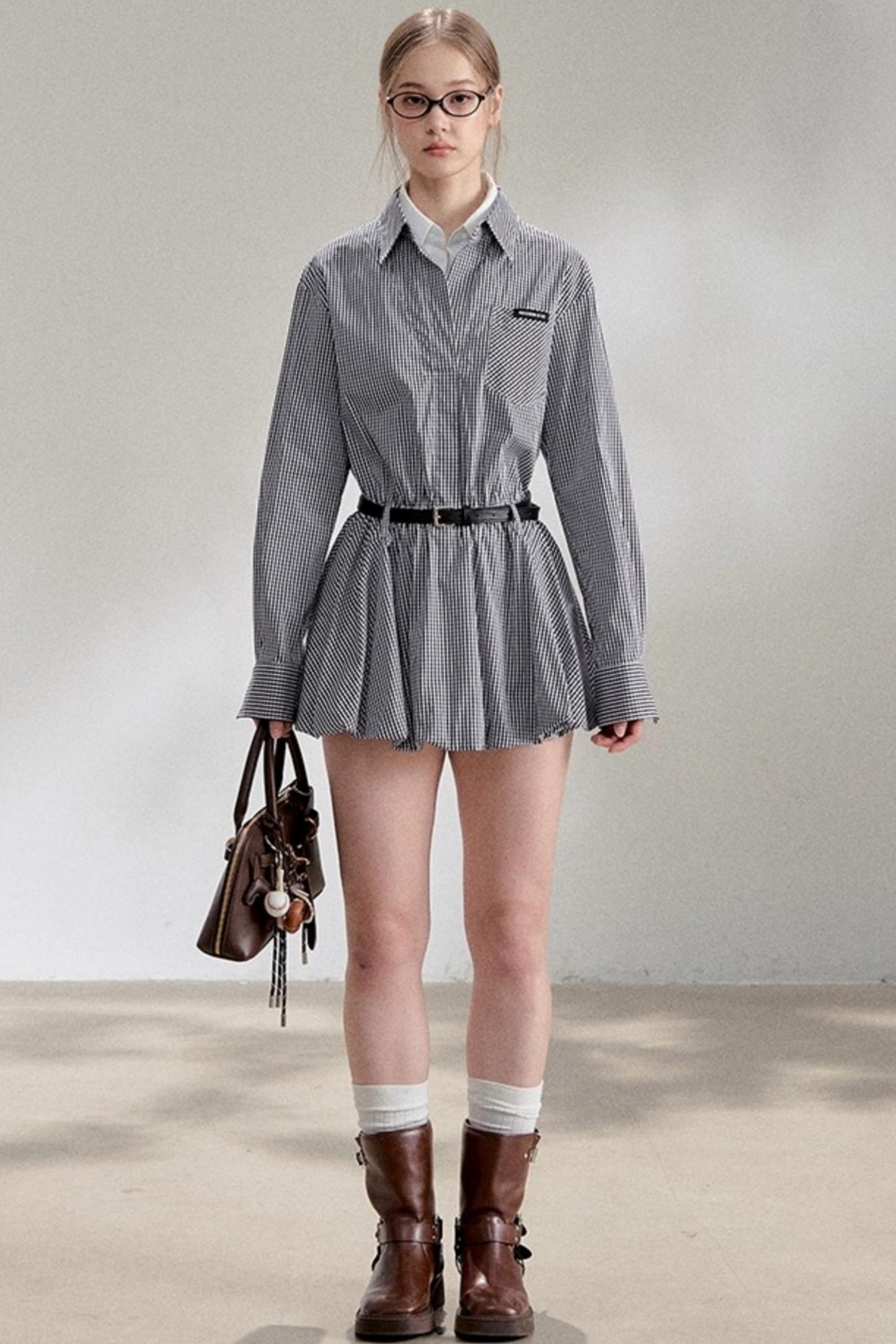 Sweater Shawl Plaid Shirt Dress