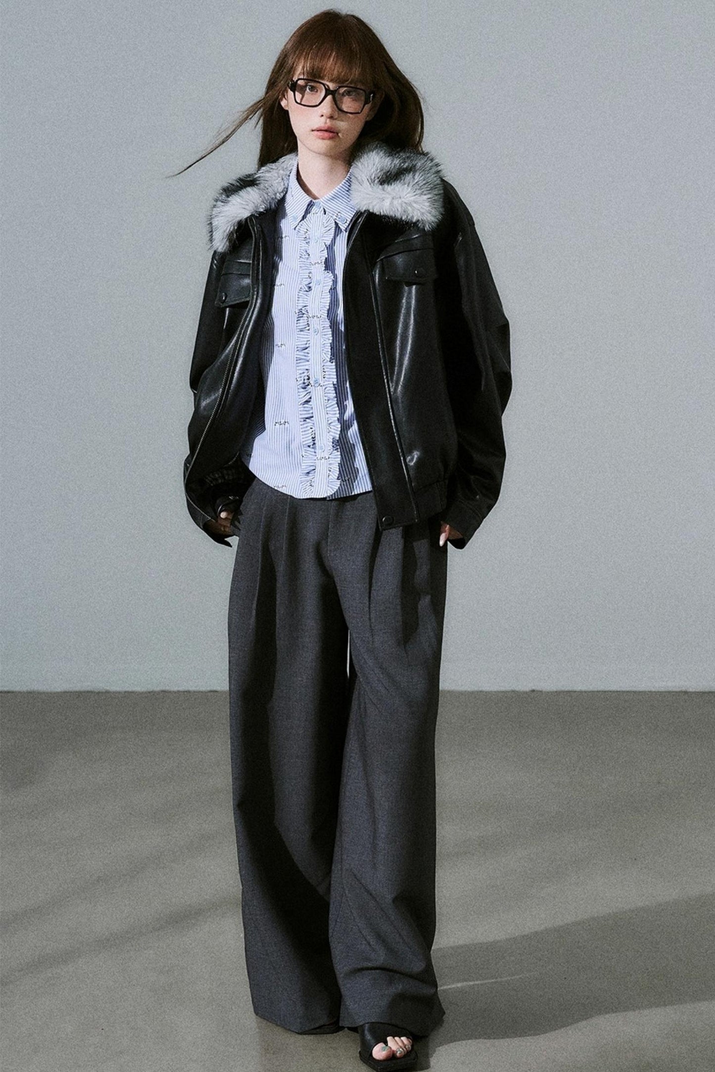 Lazy Silhouette Vintage Biker Jacket