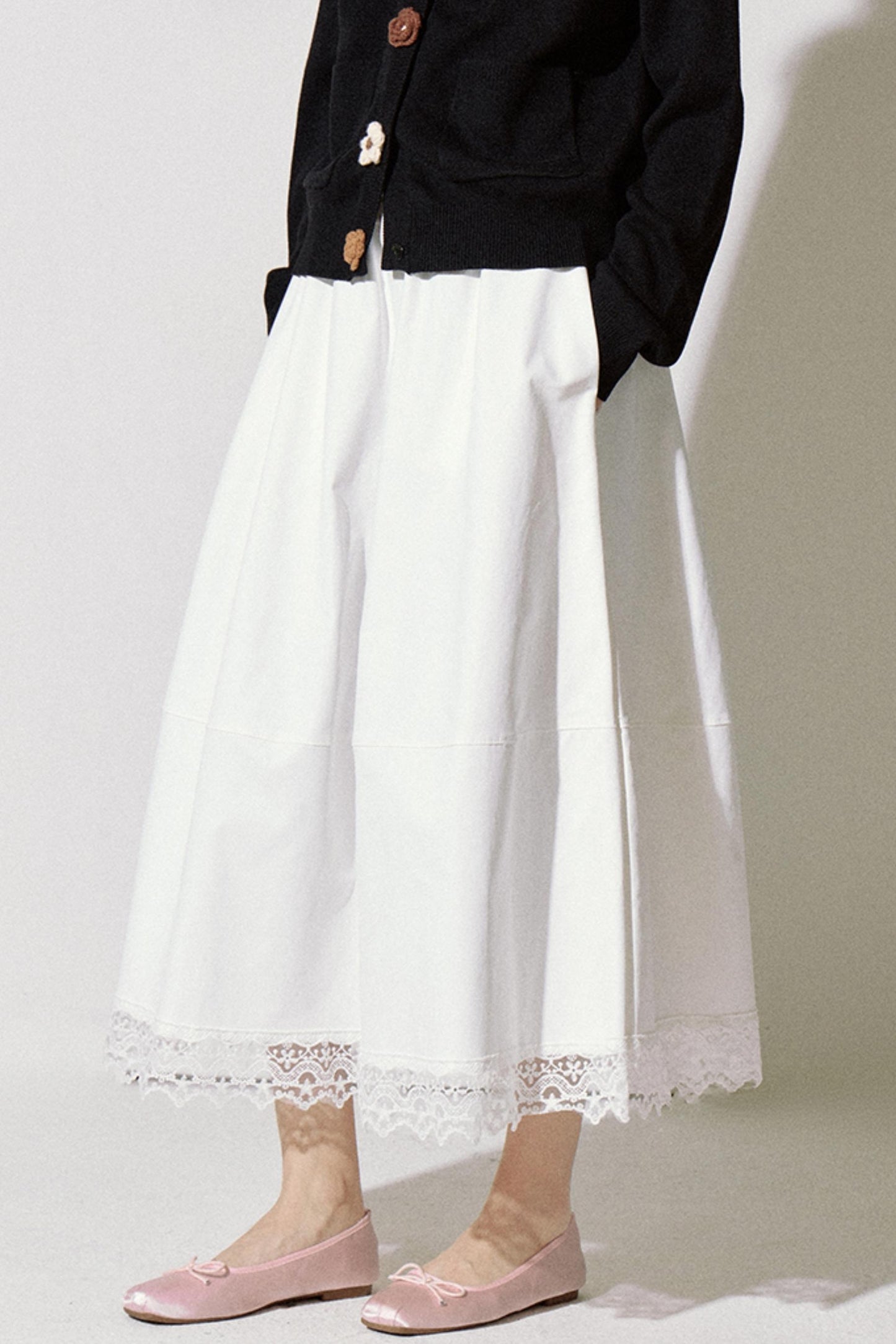 French Vintage Lace Panel Skirt