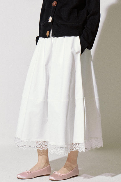 French Vintage Lace Panel Skirt