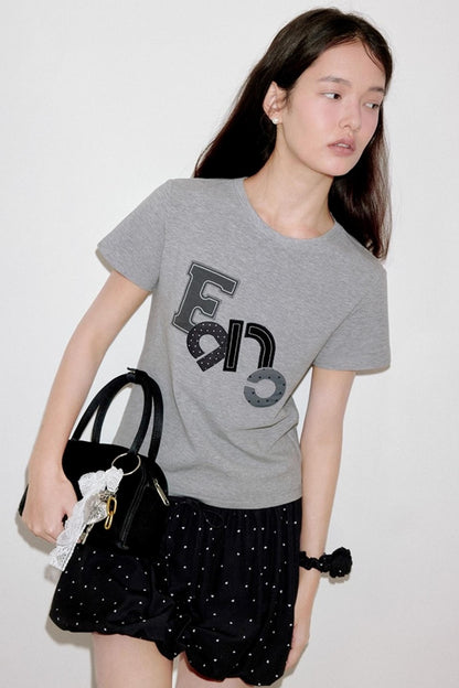 Niche Polka Dot Shoulder T-Shirt