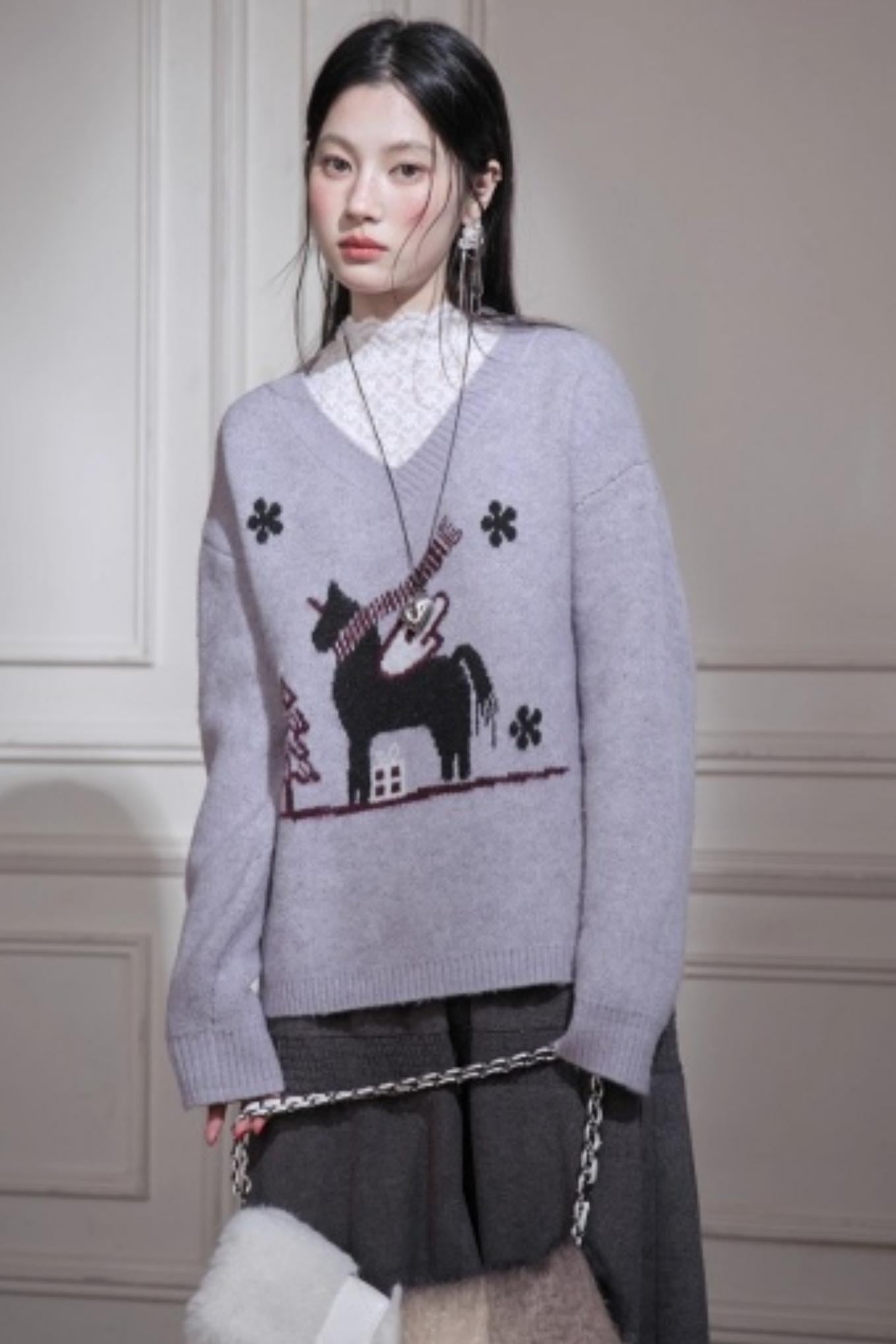 Snowy Night Wool Sweater
