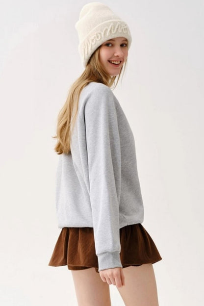 All-Cotton Flocking Sweatshirt