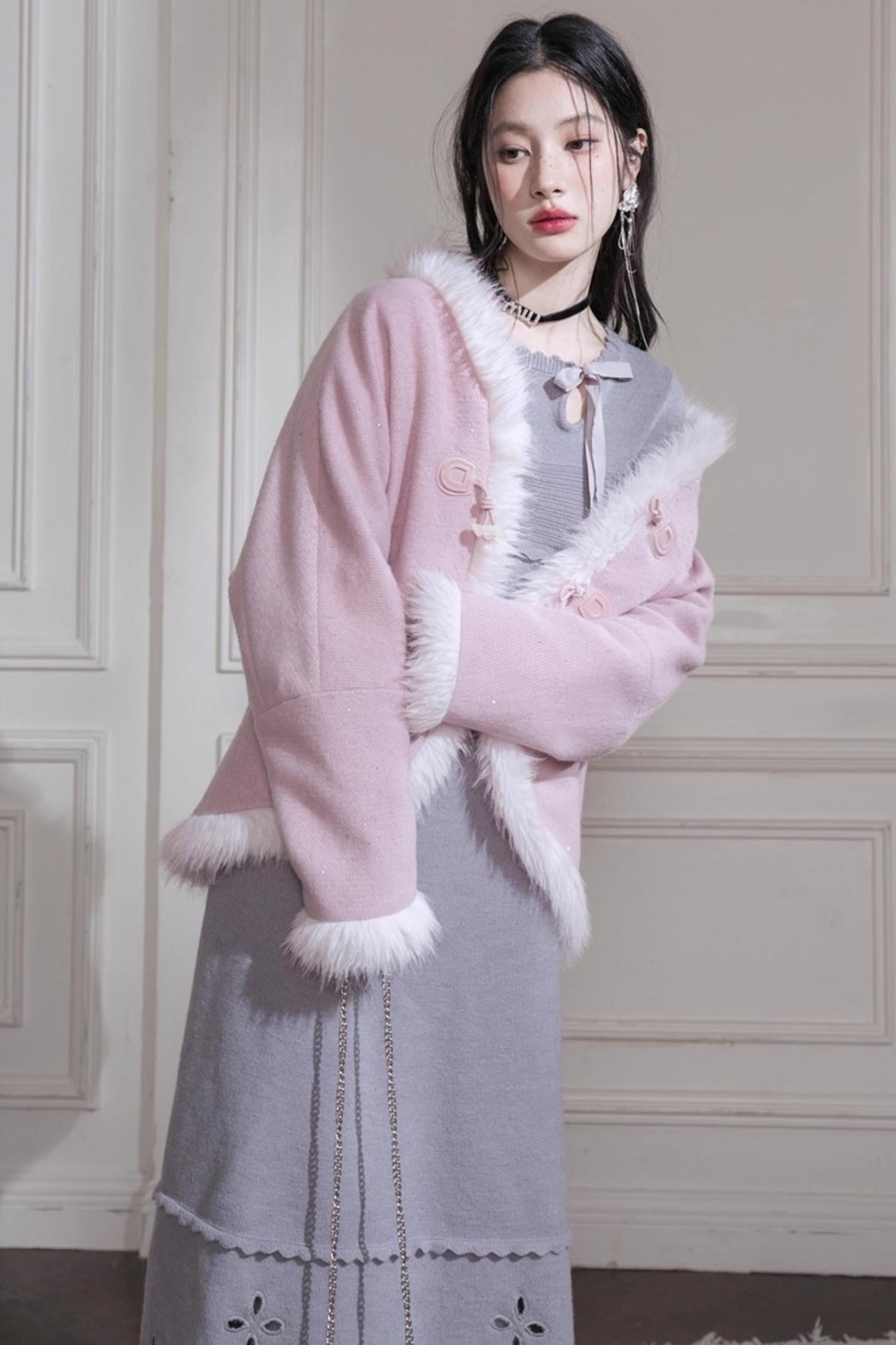 Snow Cherry Wool Coat