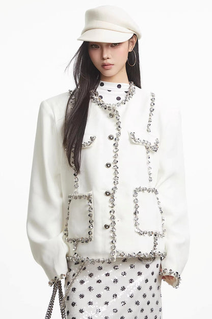 Uncmhisex White Sequin Jacket