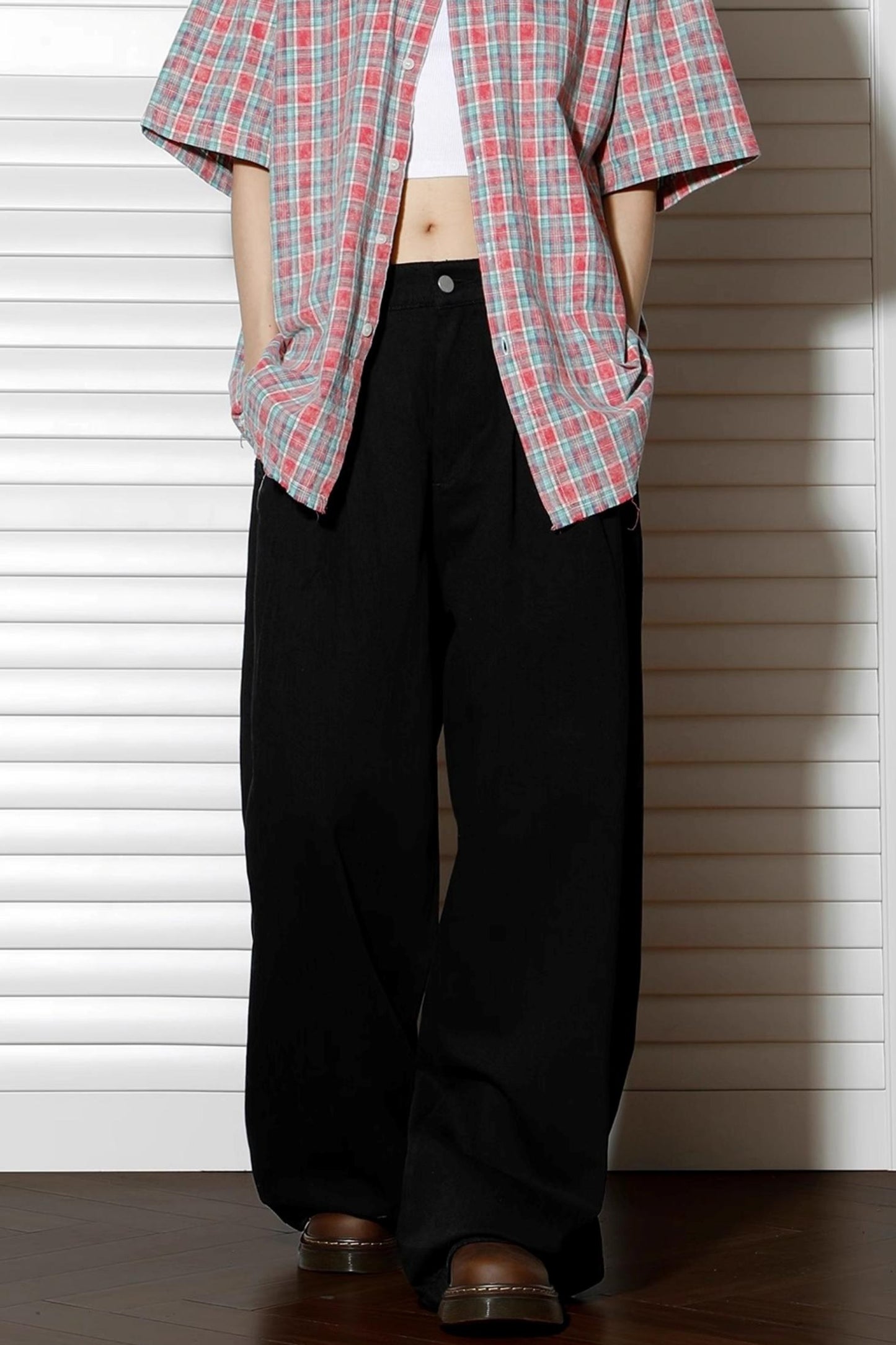 Blue Slouchy Wide Leg Pants