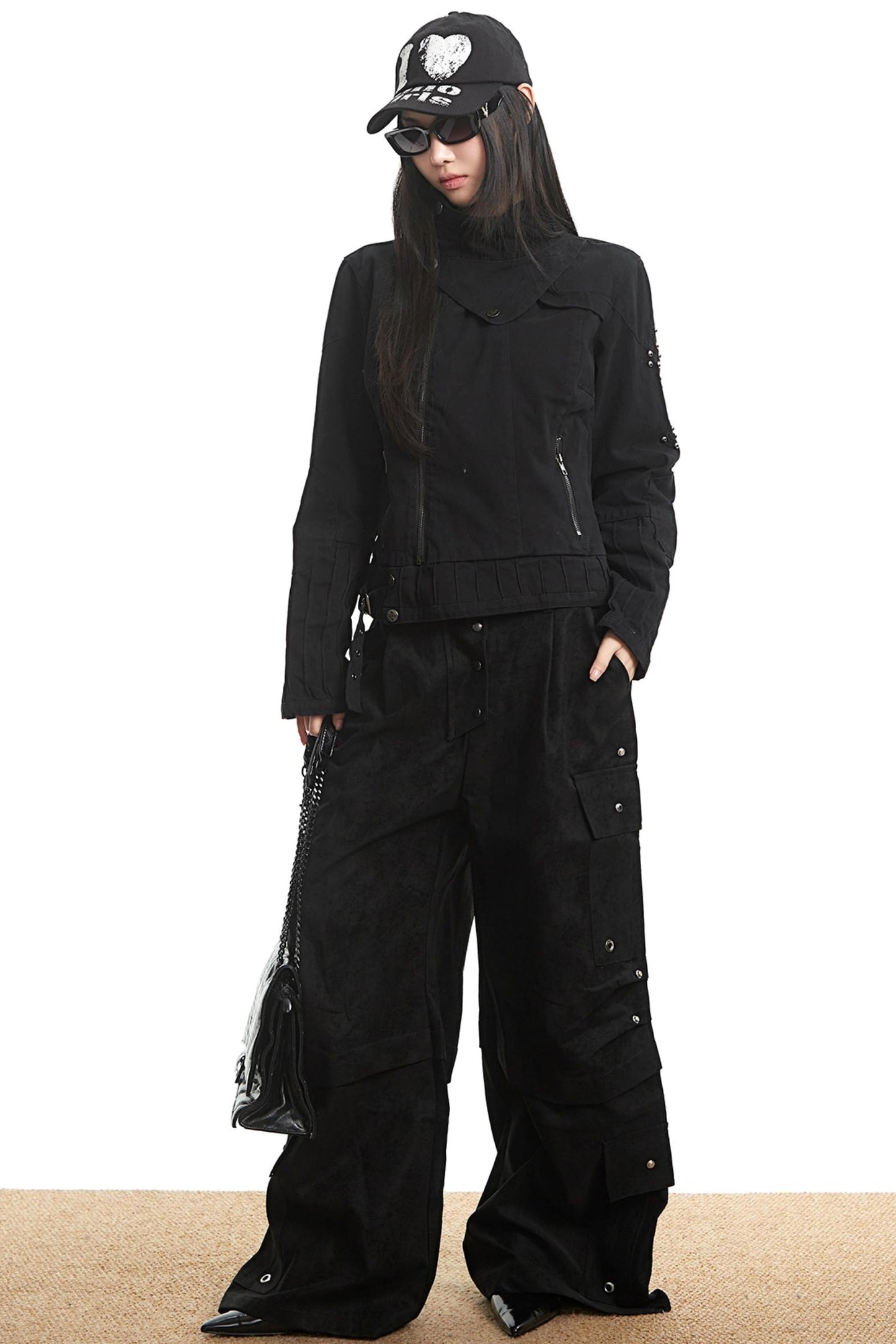 Stitched Stand Collar Heavy Top