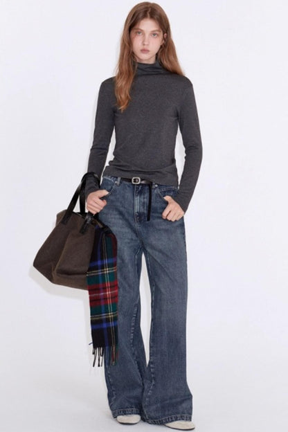 Cashmere Blend Knit Slimmimg Sweater