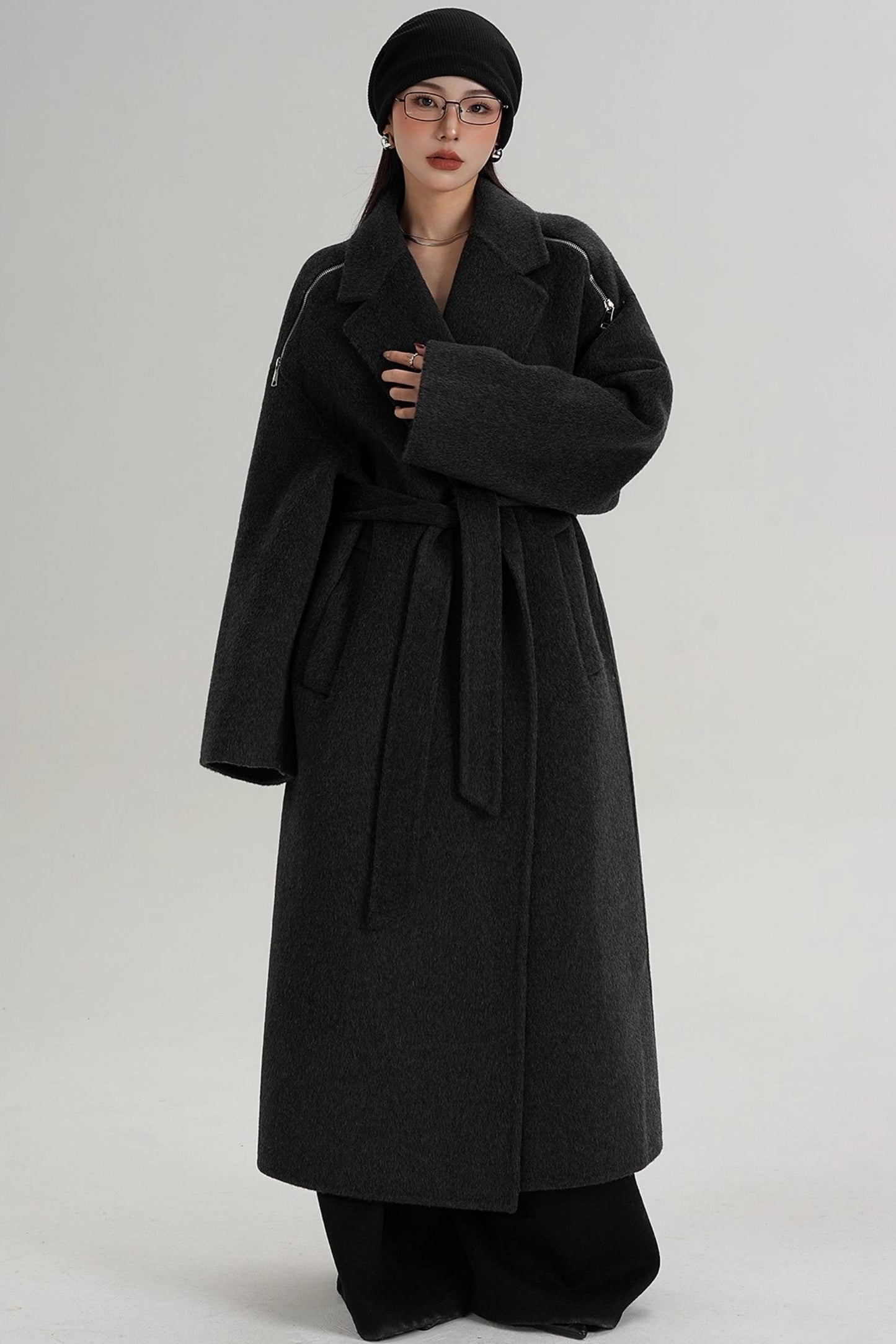 Elegant Shoulder Wool Coat