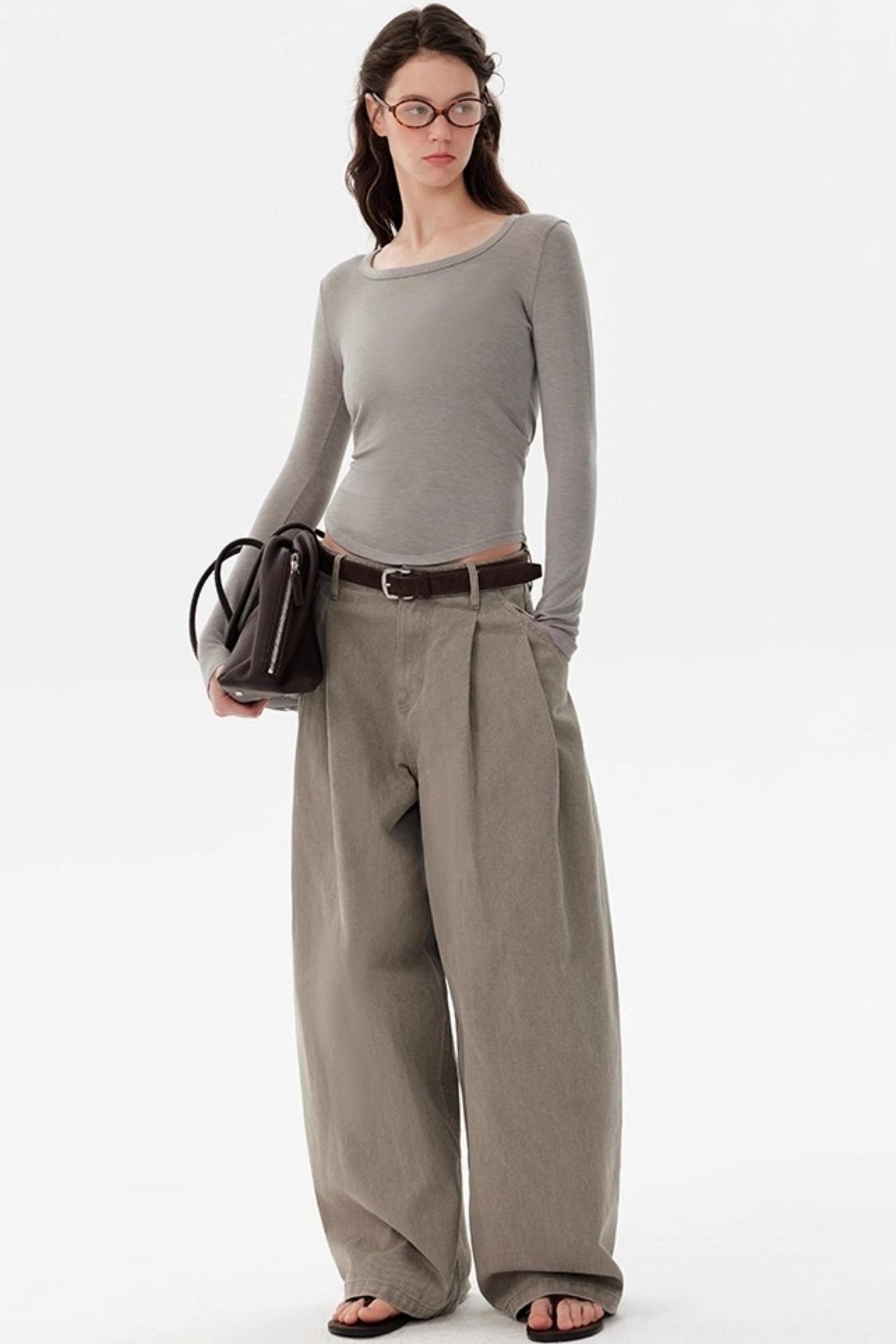 Tencel Wool Crew Neck Top