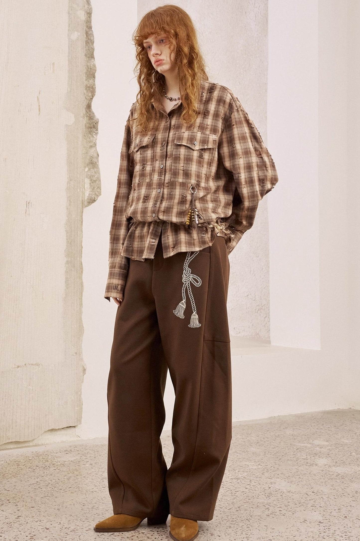 Vintage Distressed Plaid Shirt