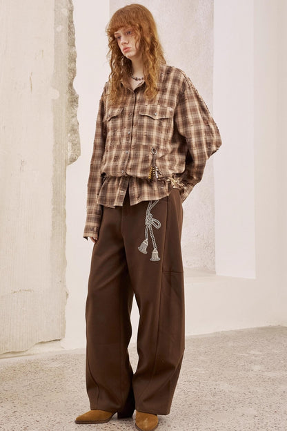 Vintage Distressed Plaid Shirt