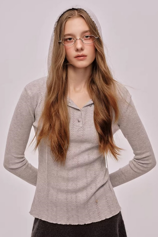 Vintage Silk Wool Hooded Sweater