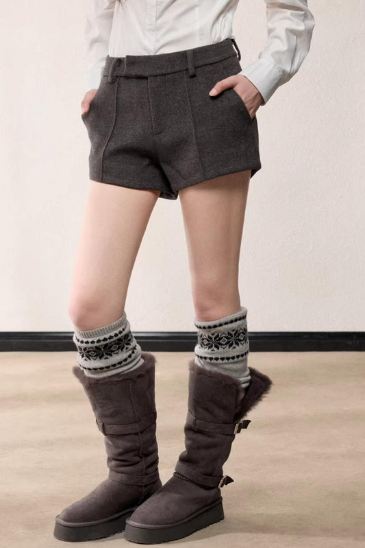 Retro High-Waisted Suit Shorts