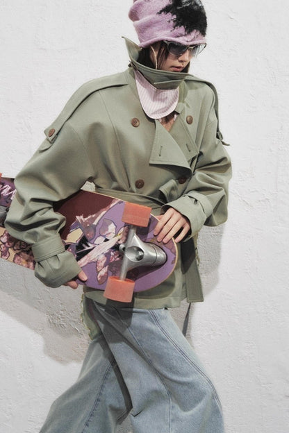 Classic Stand-Up Collar Trench Coat