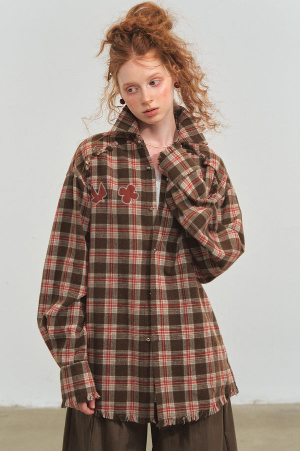 Plaid Collar Sweater Set-Up