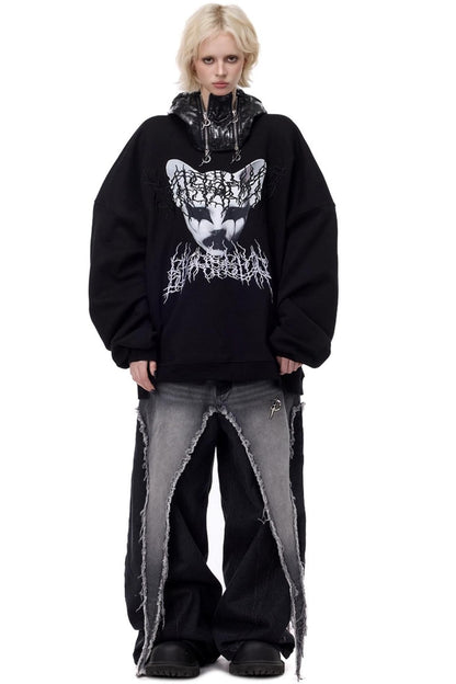 Cat Star Embroidery Sweatshirt