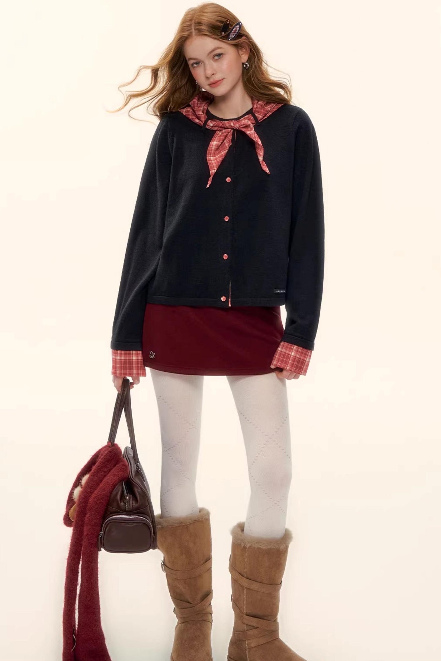 Wool Blend Plaid Sweater