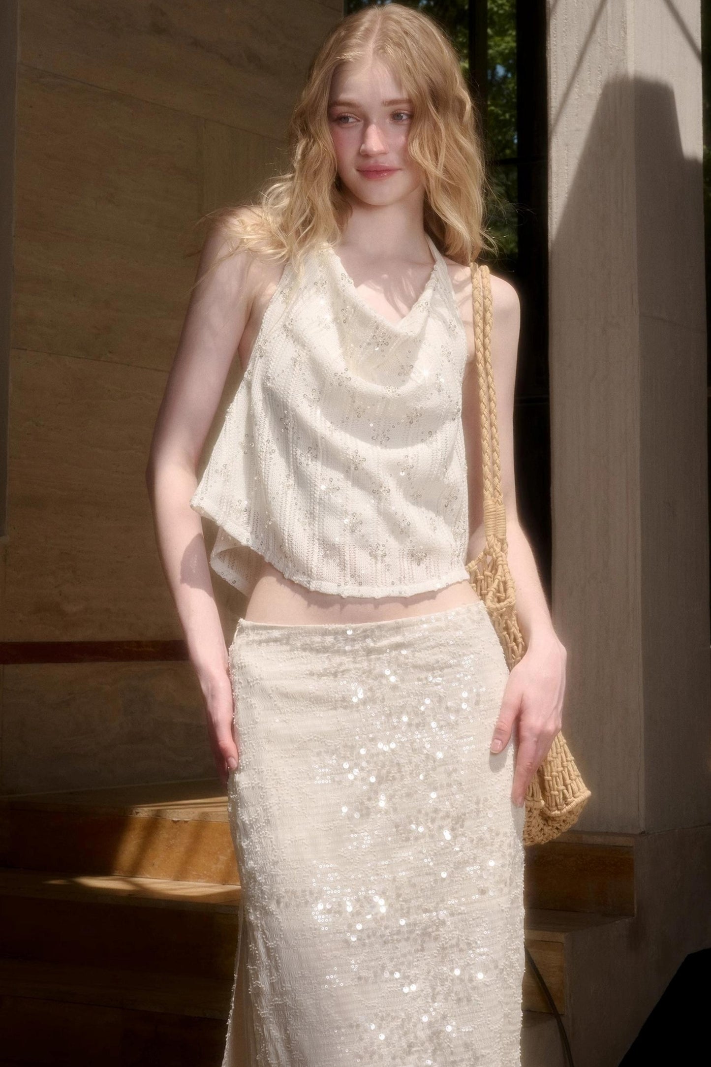 Celestial Slouchy Suit With Knit Skirt Set-Up