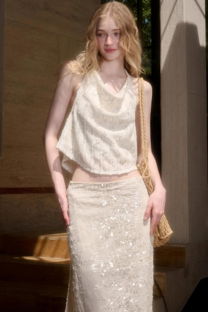 Celestial Slouchy Suit With Knit Skirt Set-Up