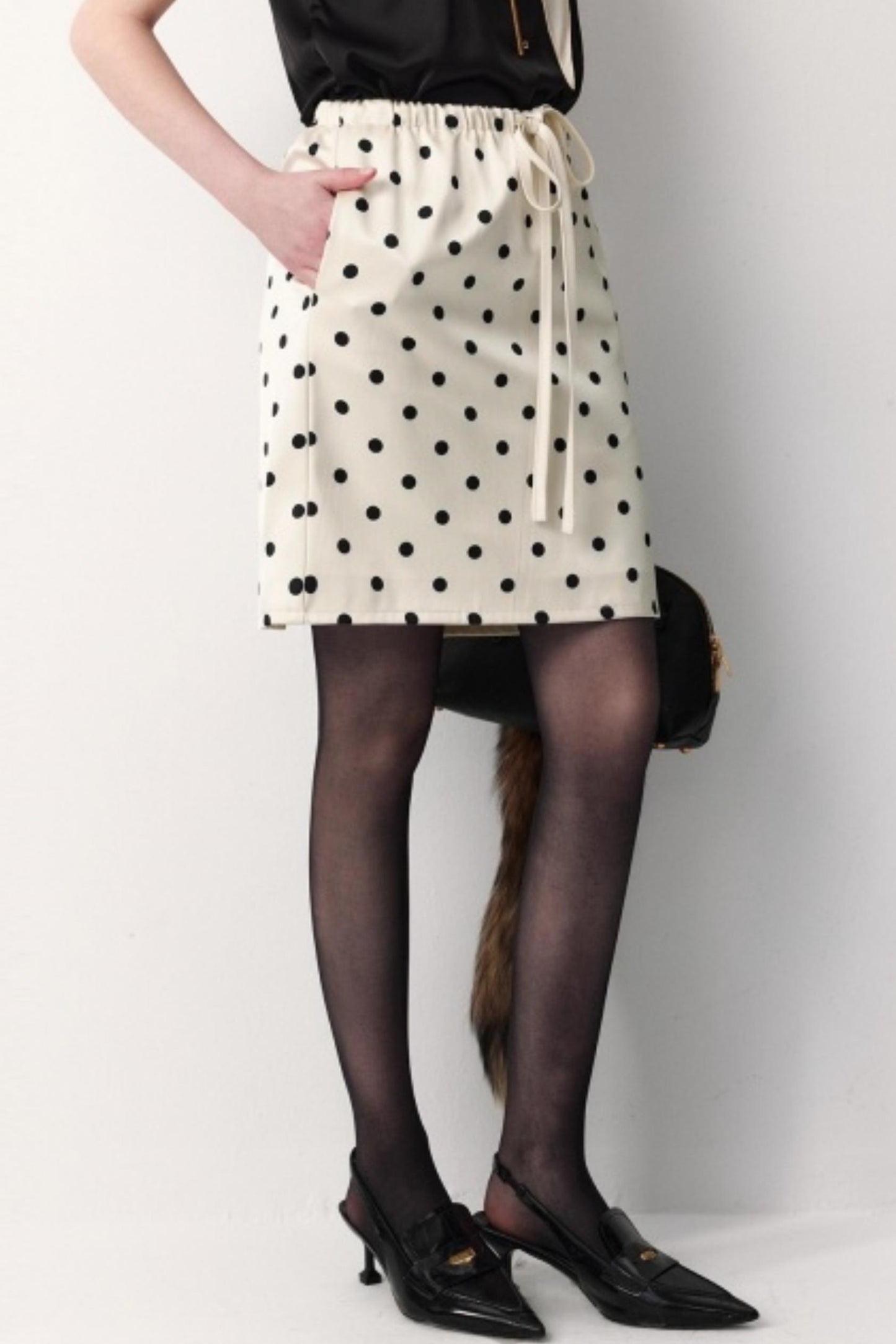 Satin Polka Dot Skirt