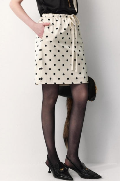 Satin Polka Dot Skirt