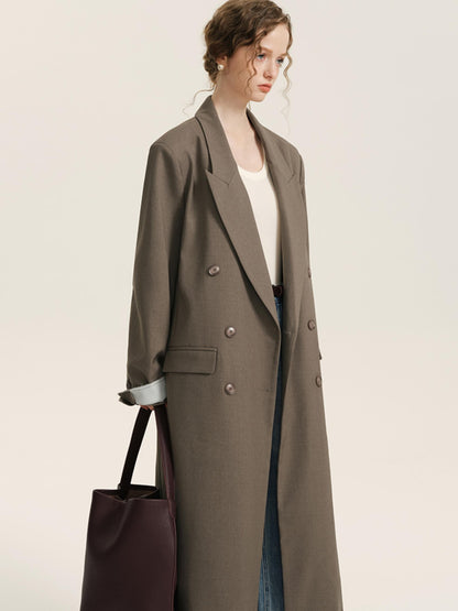 British Style Long Blazer Coat