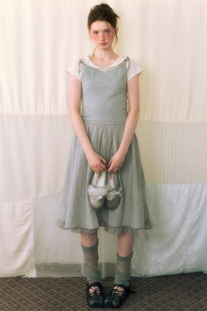 Nap Lace Panel Slip Dress