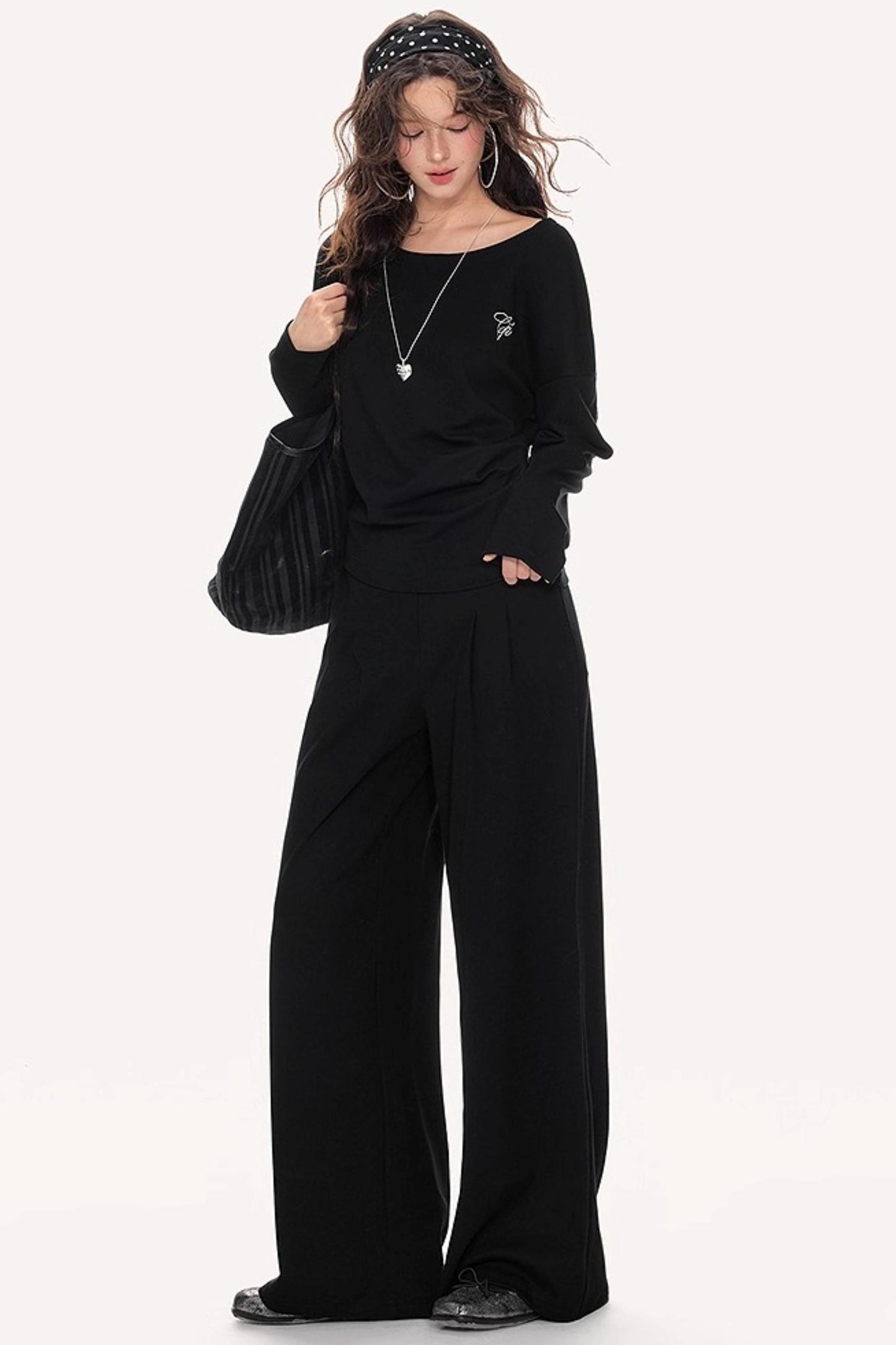 Lazy Shoulder Sweatshirt Set