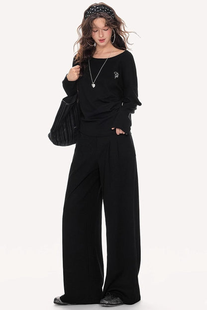 Lazy Shoulder Sweatshirt Set
