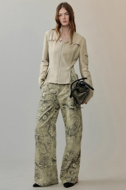 Two-Tone Velvet Suede Sweatshirt