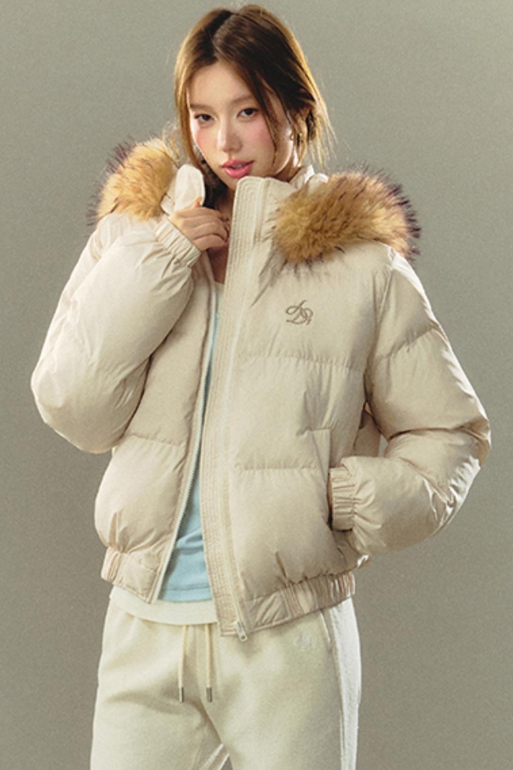 Fur Collar Hooded Down Jacket