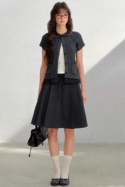 Polka Dot Pleated Skirt