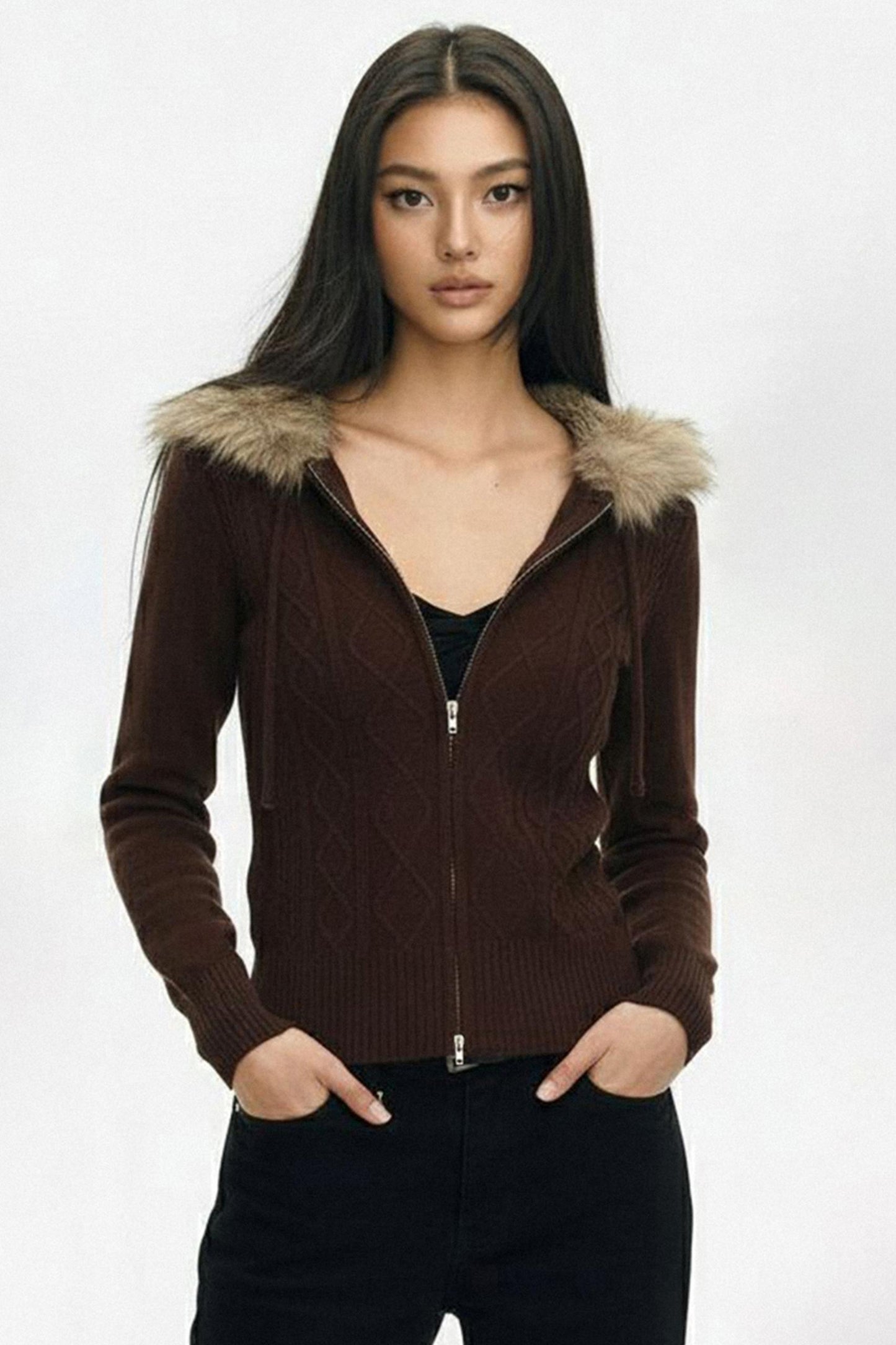 Long Sleeve Basic Zipped Top