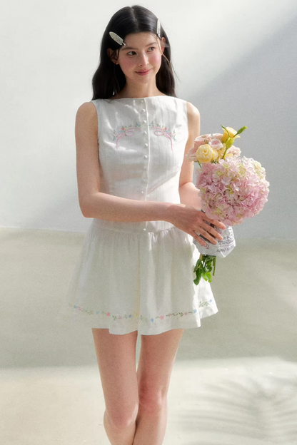 White Elegant Embroidered Dress