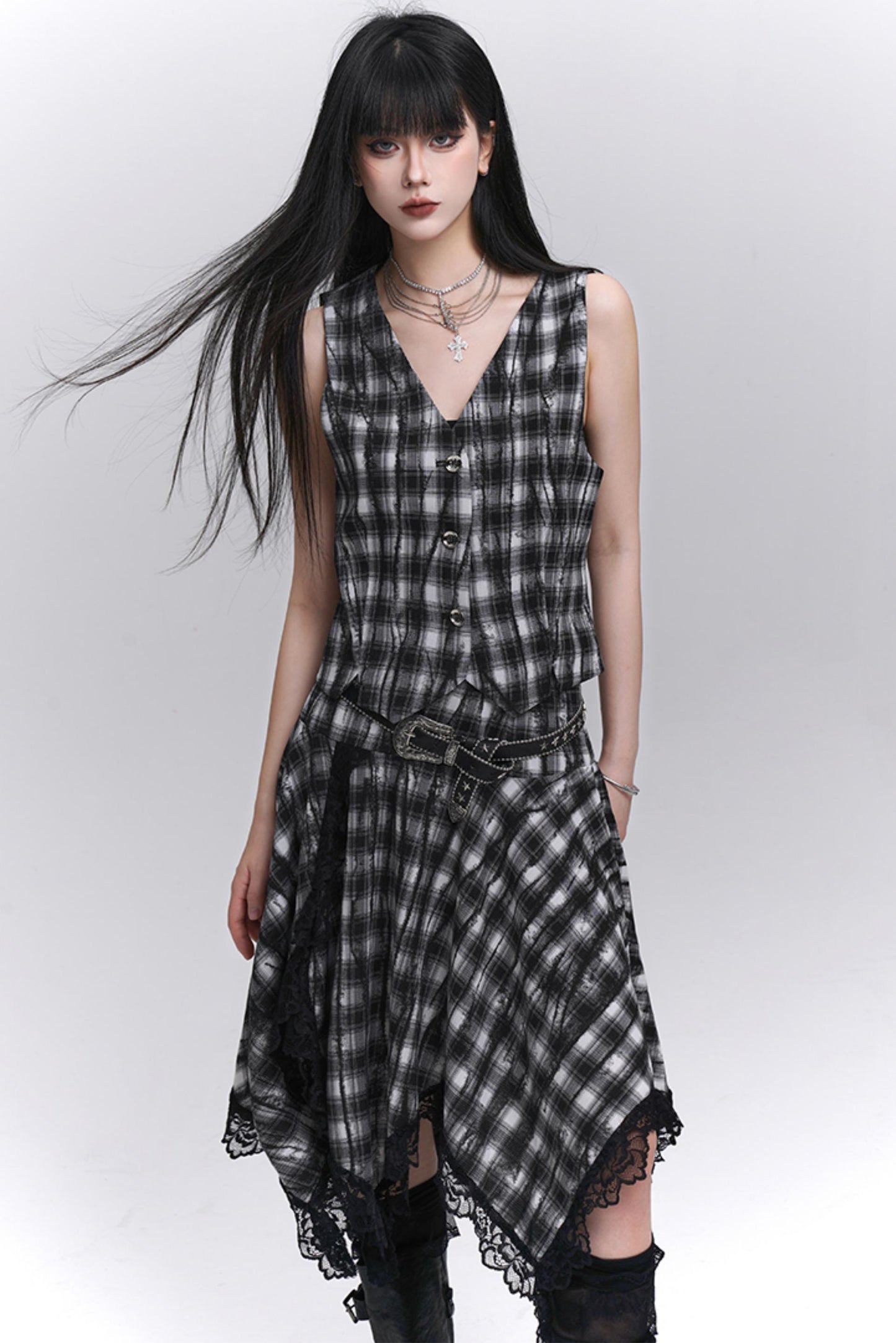 Summer Plaid Bustier Skirt Set-Up