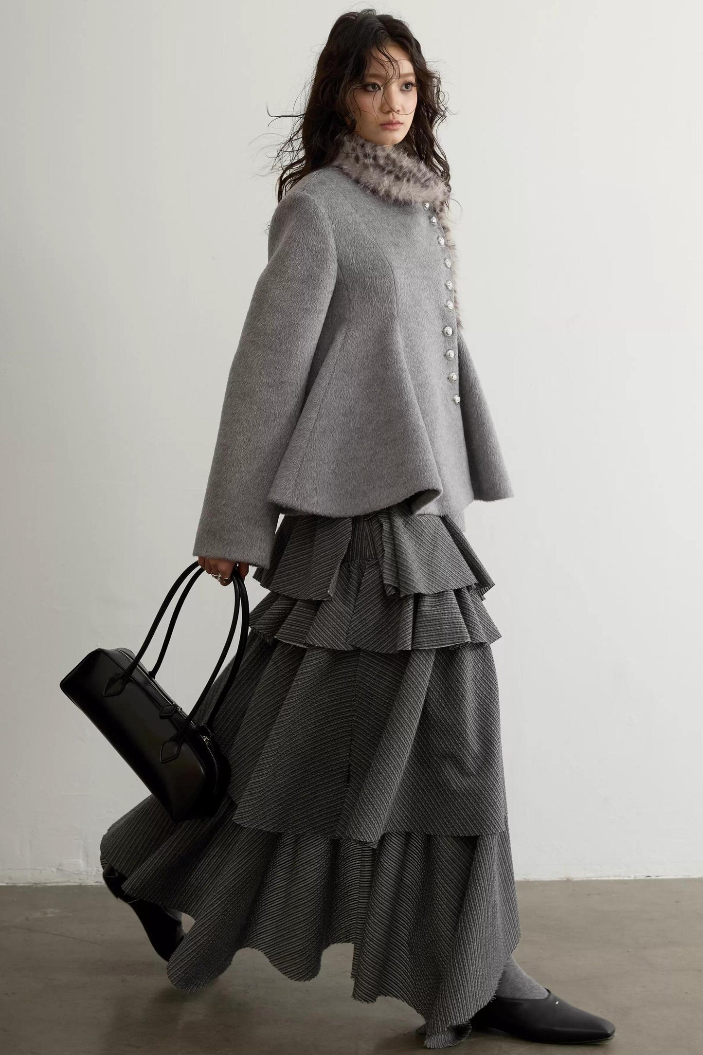 Retro Leopard Print Wool Jacket