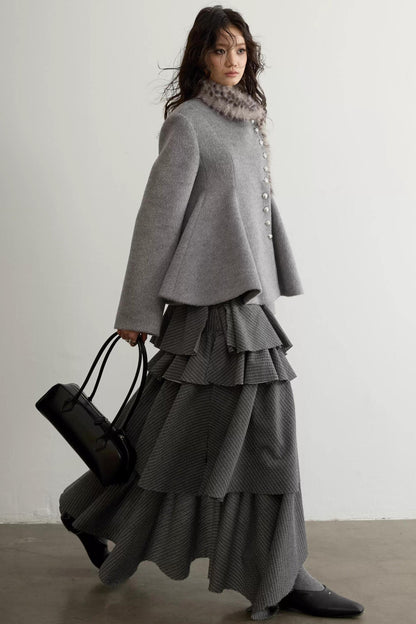 Retro Leopard Print Wool Jacket