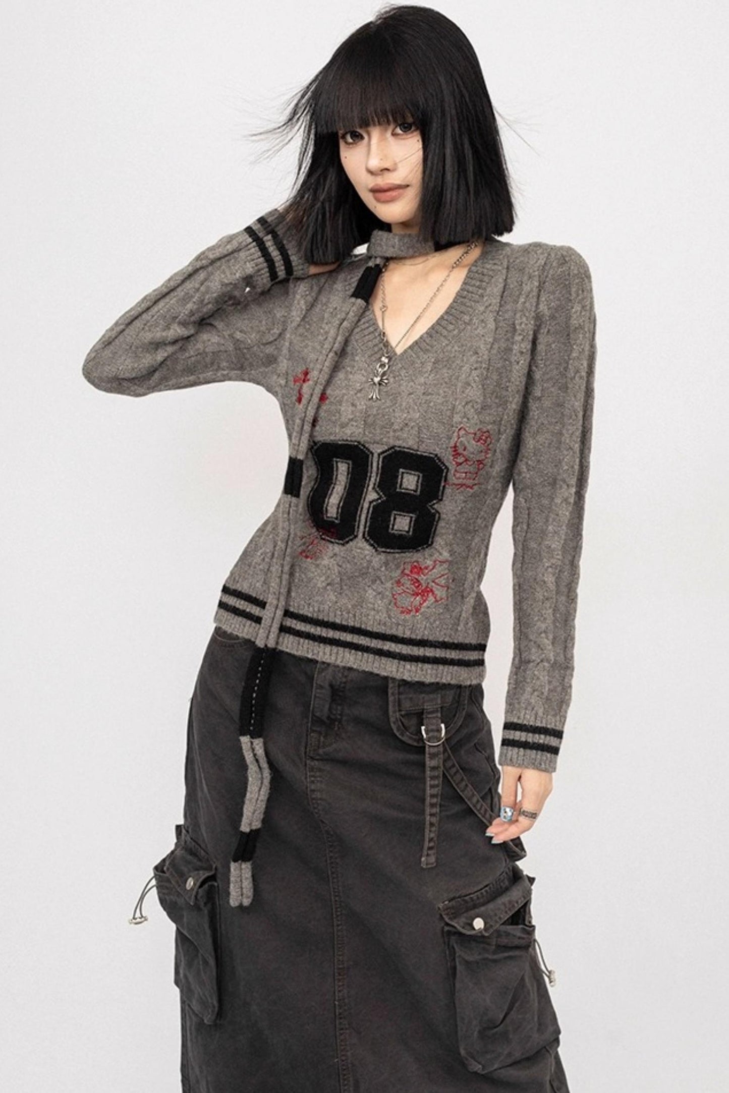 Vintage Spice Girl V-Neck Sweater