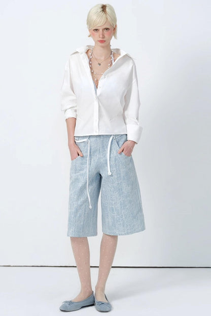 Summer Lace High-Waist Wide-Leg Pants