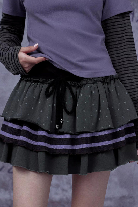 Gray-Purple Cake Skirt