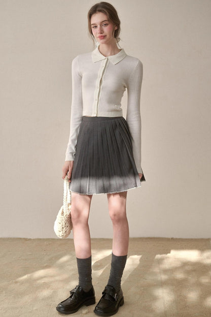 Gray Pleated Skirt
