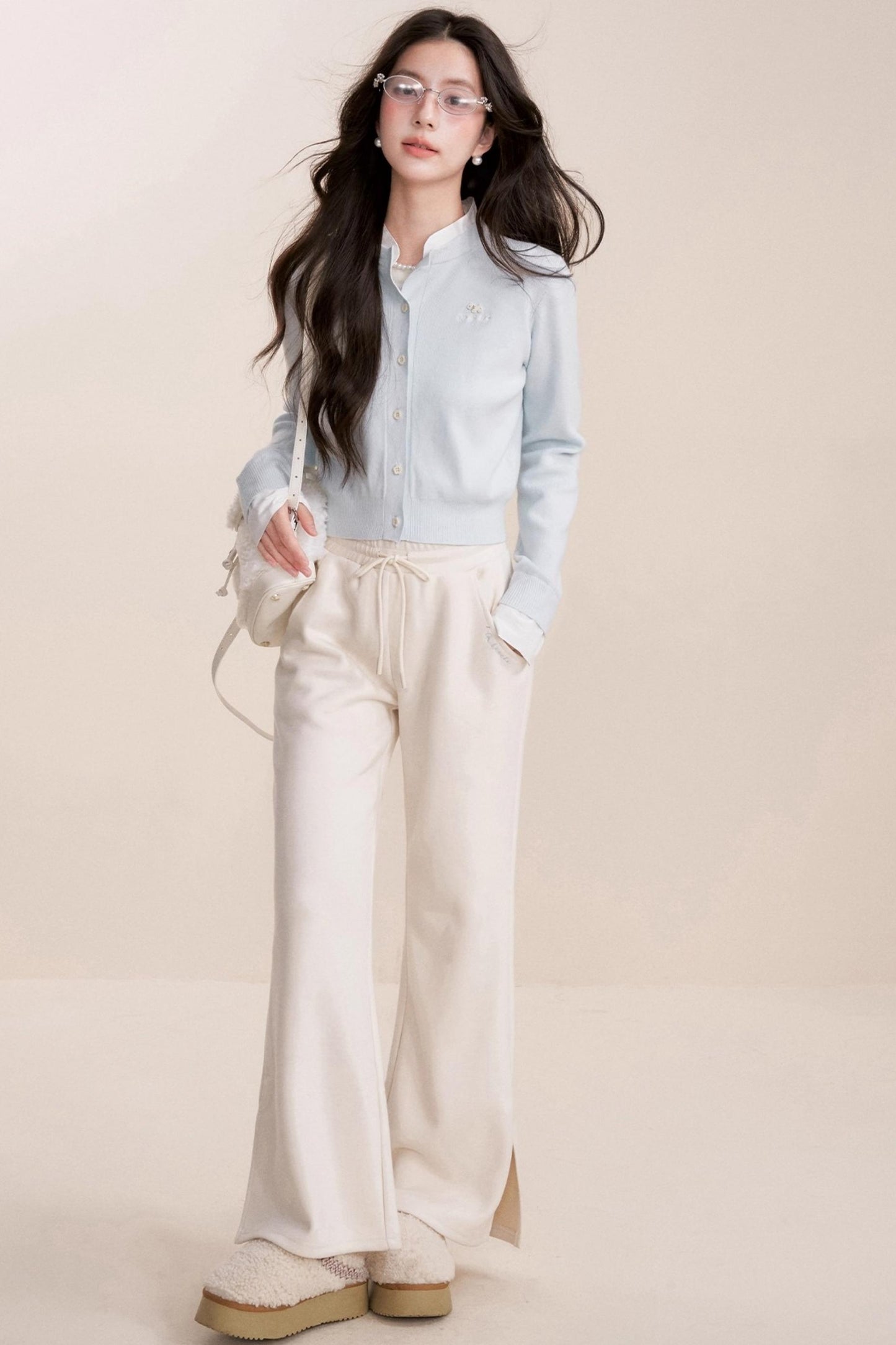 Soft Blue Knit Cardigan